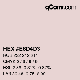 Color code: HEX #E8D4D3 | qconv.com