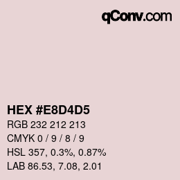 Color code: HEX #E8D4D5 | qconv.com