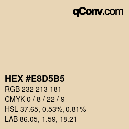 Color code: HEX #E8D5B5 | qconv.com