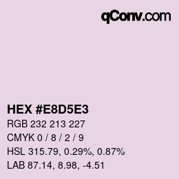 カラーコード: HEX #E8D5E3 | qconv.com