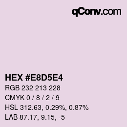 カラーコード: HEX #E8D5E4 | qconv.com