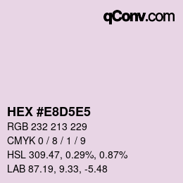 カラーコード: HEX #E8D5E5 | qconv.com
