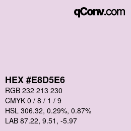 カラーコード: HEX #E8D5E6 | qconv.com