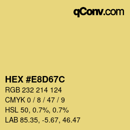 Color code: HEX #E8D67C | qconv.com