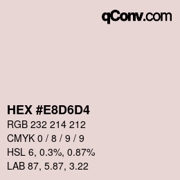 カラーコード: HEX #E8D6D4 | qconv.com