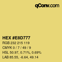 Color code: HEX #E8D777 | qconv.com