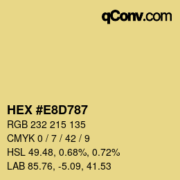 カラーコード: HEX #E8D787 | qconv.com - big