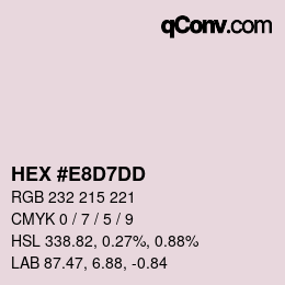 カラーコード: HEX #E8D7DD | qconv.com