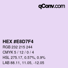 Color code: HEX #E8D7F4 | qconv.com