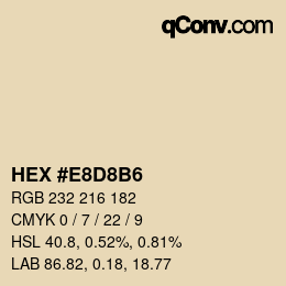 颜色代码: HEX #E8D8B6 | qconv.com