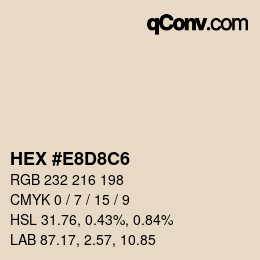 Código de color: HEX #E8D8C6 | qconv.com