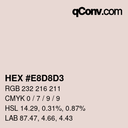 Color code: HEX #E8D8D3 | qconv.com
