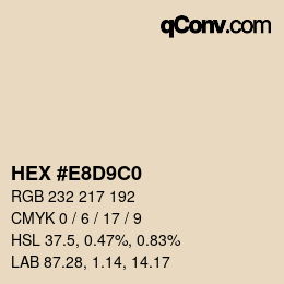 Color code: HEX #E8D9C0 | qconv.com