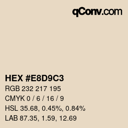 Color code: HEX #E8D9C3 | qconv.com