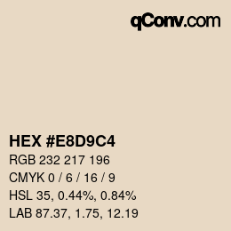 Color code: HEX #E8D9C4 | qconv.com