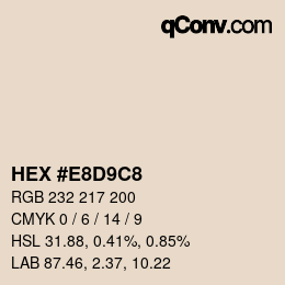 Color code: HEX #E8D9C8 | qconv.com