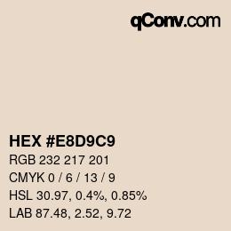 カラーコード: HEX #E8D9C9 | qconv.com