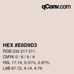 Color code: HEX #E8D9D3 | qconv.com