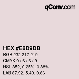 Color code: HEX #E8D9DB | qconv.com