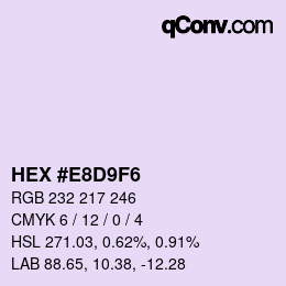 Color code: HEX #E8D9F6 | qconv.com