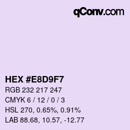 Farbcode: HEX #E8D9F7 | qconv.com