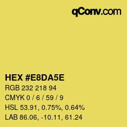 Color code: HEX #E8DA5E | qconv.com