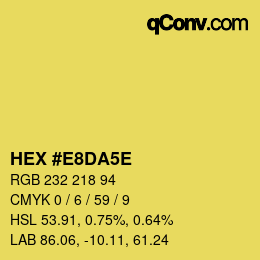 Código de color: HEX #E8DA5E | qconv.com