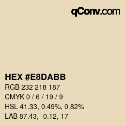 Color code: HEX #E8DABB | qconv.com