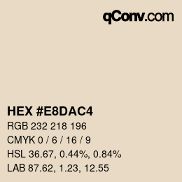カラーコード: HEX #E8DAC4 | qconv.com