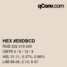 Color code: HEX #E8DBCD | qconv.com