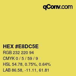 Farbcode: HEX #E8DC5E | qconv.com