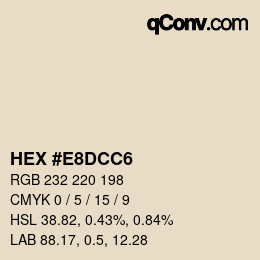 Color code: HEX #E8DCC6 | qconv.com