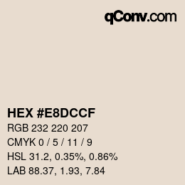 Color code: HEX #E8DCCF | qconv.com