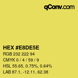 カラーコード: HEX #E8DE5E | qconv.com
