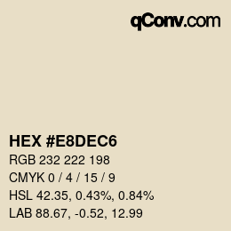 カラーコード: HEX #E8DEC6 | qconv.com