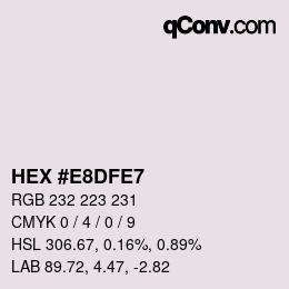 Color code: HEX #E8DFE7 | qconv.com