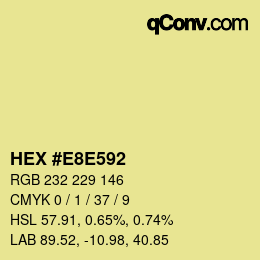 カラーコード: HEX #E8E592 | qconv.com