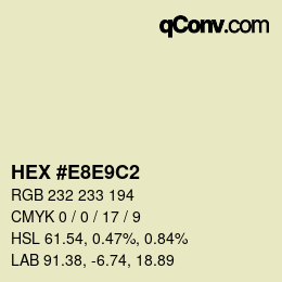 Color code: HEX #E8E9C2 | qconv.com