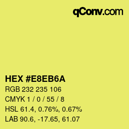 Color code: HEX #E8EB6A | qconv.com