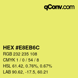 Color code: HEX #E8EB6C | qconv.com