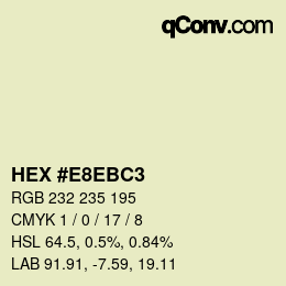 カラーコード: HEX #E8EBC3 | qconv.com
