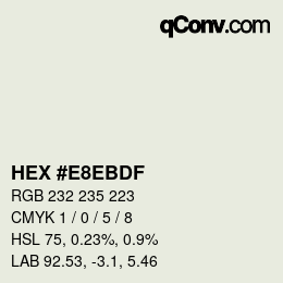 Color code: HEX #E8EBDF | qconv.com