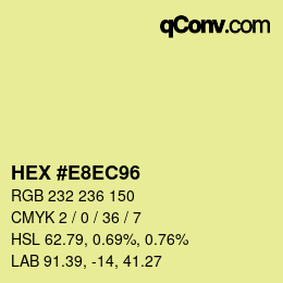Color code: HEX #E8EC96 | qconv.com