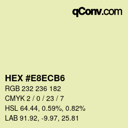 カラーコード: HEX #E8ECB6 | qconv.com