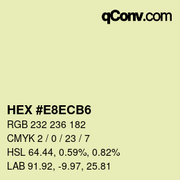 カラーコード: HEX #E8ECB6 | qconv.com