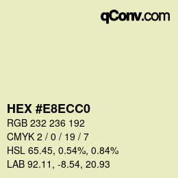 カラーコード: HEX #E8ECC0 | qconv.com