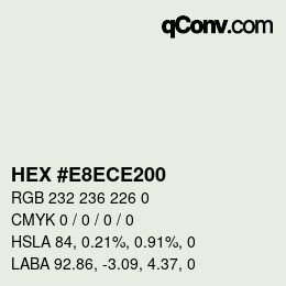 Color code: HEX #E8ECE200 | qconv.com