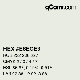 Color code: HEX #E8ECE3 | qconv.com