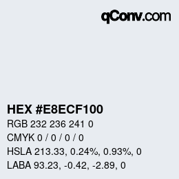 Color code: HEX #E8ECF100 | qconv.com