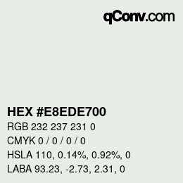 Color code: HEX #E8EDE700 | qconv.com